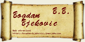 Bogdan Bjeković vizit kartica
